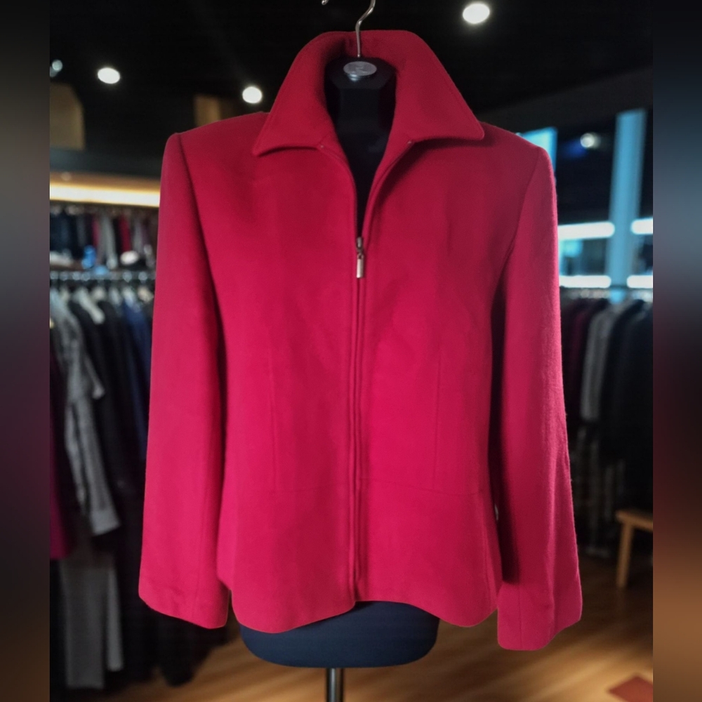 Vintage Cleo Wool & Cashmere Blend Women's Candy Apple Red Blazer Jacket